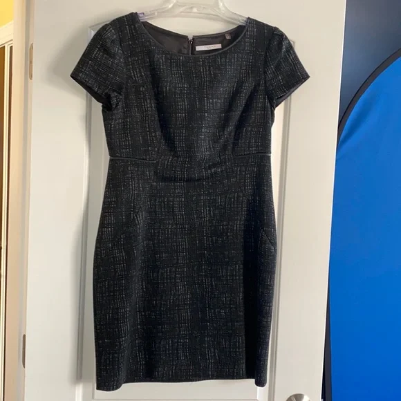 Tahari | Dresses | Tahari Petite Black Dress With Leather Detail | Poshmark